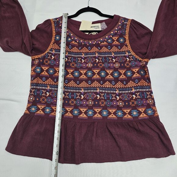 Savanna Jane Womens Size M Purple Colorful Embroidered Long Sleeve Linen Rayon - Picture 8 of 13